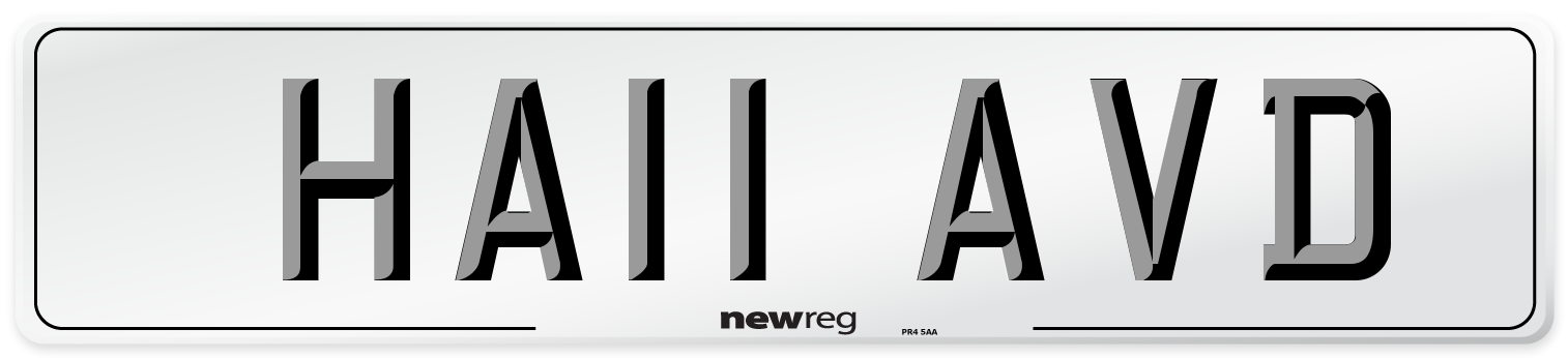 HA11 AVD Number Plate from New Reg